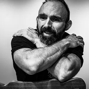 Black and white portrait photo of James Phillips